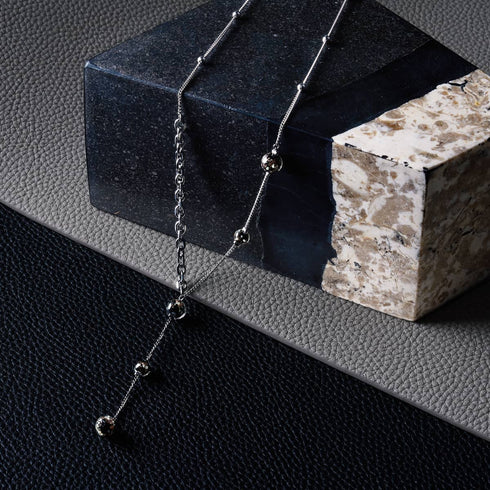 Obsidian | Silver | Firefly Glass Cascade Double Pendant